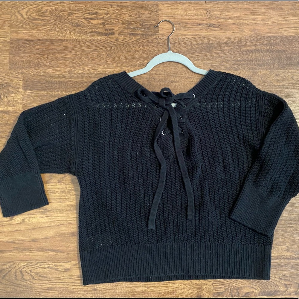 Black tie-up Sweater in Size Small